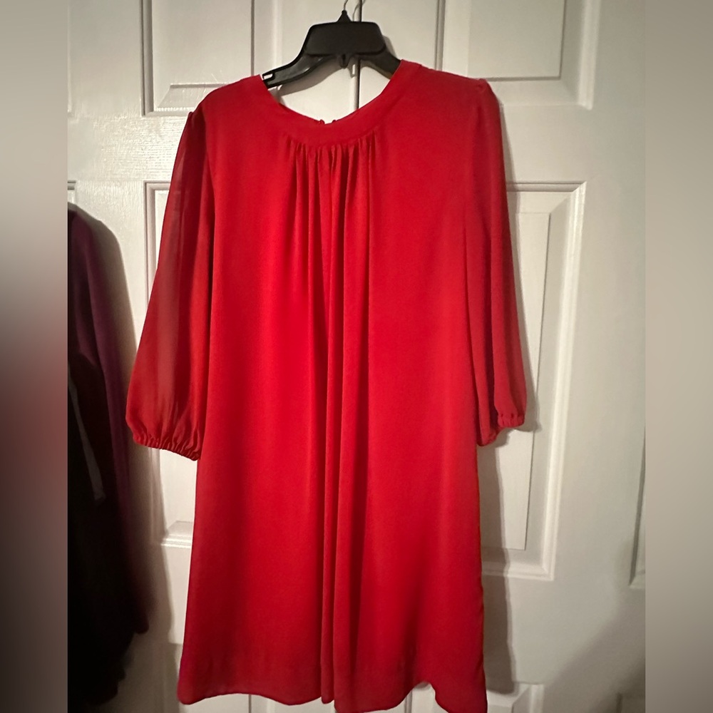 Eva Mendes for New York & Company Vibrant Red Long Sleeve Dress